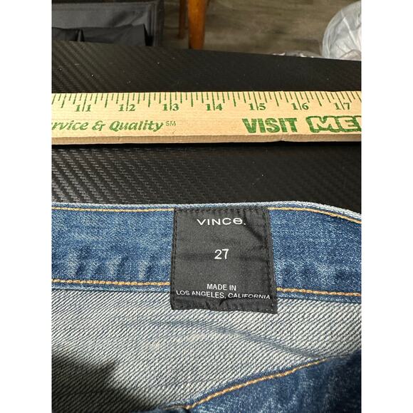 Vince Union Slouch Distressed Jeans In Heritage Size 27 Japanese Selvedge Denim - Picture 4 of 16